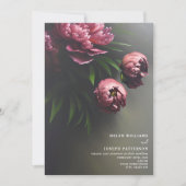 現実的なドラマチック結婚フローラの牡丹 招待状 (正面)