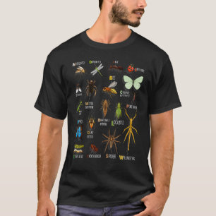現実的なバグ収集チャート種昆虫駆除 Tシャツ