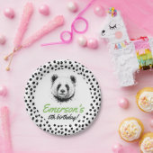 現実的なパンダの名前の誕生日パーティー、任意の年齢 ペーパープレート (パーティー)