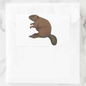 現実的なビーバー 長方形シール (バッグ)