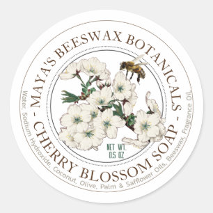 現実的なビービーズワックス香り石鹸の製品ラベル ラウンドシール