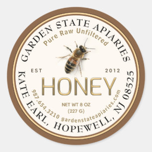 現実的なビーピュアローローカルエンボス文字蜂蜜 ラウンドシール