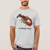 現実的なロブスターイラストレーションカスタムメッセージ Tシャツ (正面)