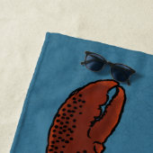 現実的なロブスターイラスト パーソナライズされた ビーチタオル (インサイチュ)