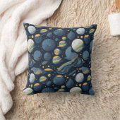 現実的な惑星イラストレーションパターン クッション (ブランケット)