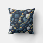 現実的な惑星イラストレーションパターン クッション (裏面)