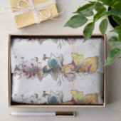 現実的な描かれた花花束および鳥パターン 薄葉紙 (ギフト)