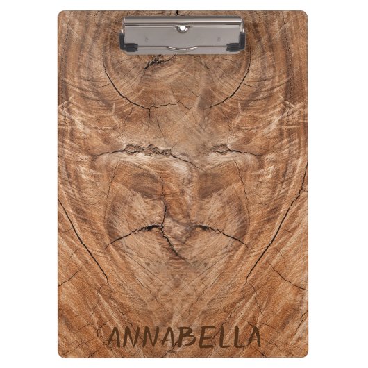 現実的な木目パーソナライズされた クリップボード (正面)