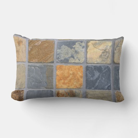 現実的な石板のタイル ランバークッション (正面)