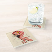 現実的な速度の恐竜の孵化 ガラスコースター (アングル)