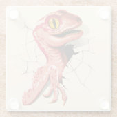 現実的な速度の恐竜の孵化 ガラスコースター (裏面)