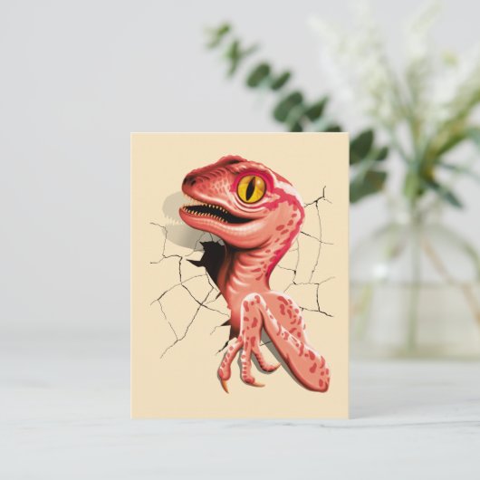 現実的な速度の恐竜の孵化 ポストカード (スタンド正面)