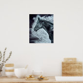 現実的な馬の絵画…四分の馬の写真 ポスター (キッチン)