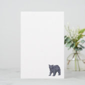 現実的な黒熊のデザイン 便箋 (スタンド正面)