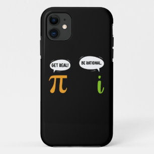 現実的になろう、合理的に考えよう 面白い数学 円周率の日 オタク iPhone 11 ケース