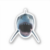 現実的素晴らしな白いサメの恋人への攻撃 シール (正面)