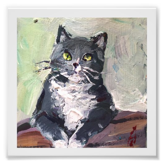 現実的絵画な猫 フォトプリント            (正面)