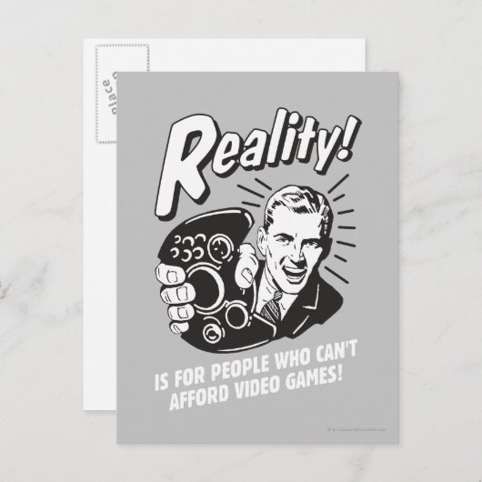 現実:ビデオゲームを購入できない ポストカード (正面/裏面)