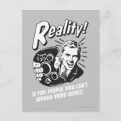 現実:ビデオゲームを購入できない ポストカード (正面)
