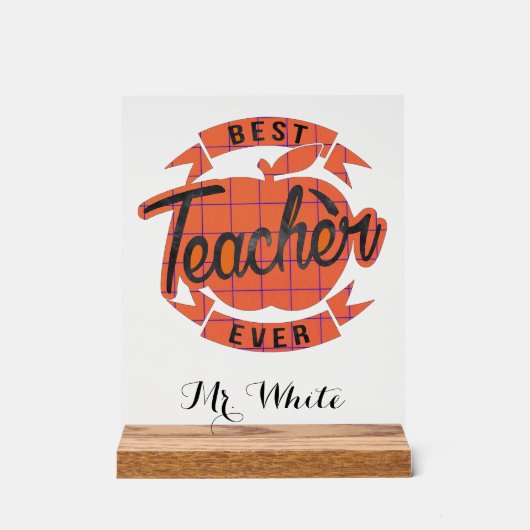 現最高の在する先生パーソナライズされた アクリルサイン (正面)