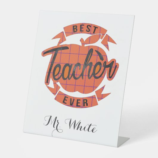 現最高の在する先生パーソナライズされた 台座サイン (正面)