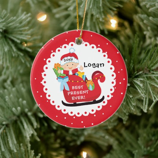 現最高の在ベビー初めてのクリスマス セラミックオーナメント (ツリー)