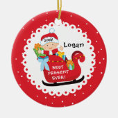 現最高の在ベビー初めてのクリスマス セラミックオーナメント (正面)