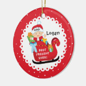 現最高の在ベビー初めてのクリスマス セラミックオーナメント (左)