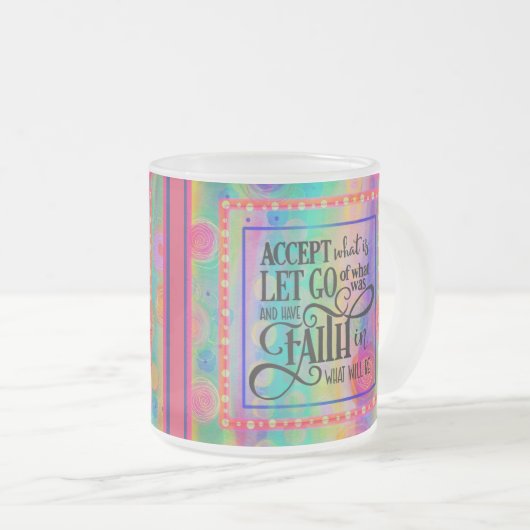 現状を受け入れる フロストグラスマグカップ (正面右)