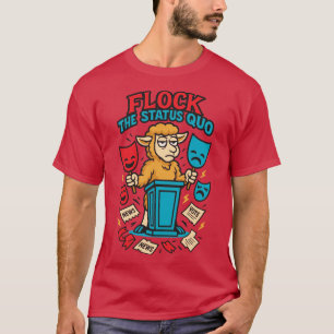 現状政治の羊のTシャツを群がる Tシャツ