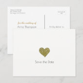 現結婚在+金ゴールドハートミニマルフェイクリスト 案内ポストカード (正面/裏面)