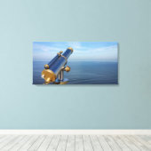 現象観測望遠鏡と海 キャンバスプリント (インサイチュ (ウッドフロア))