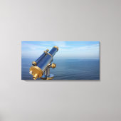 現象観測望遠鏡と海 キャンバスプリント (正面)