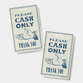 現金のみお願いします、カフェ看板（小） バッジ (正面＆裏面)