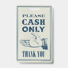 現金のみお願いします、カフェ看板（小） バッジ