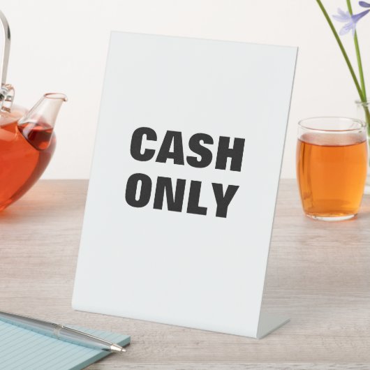 現金のみ サイン, 現金支払い サイン, 小売店 台座サイン (インサイチュ)