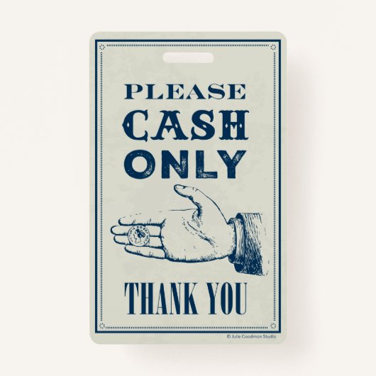 現金のみPlease,カフェ記号（小） バッジ (正面)