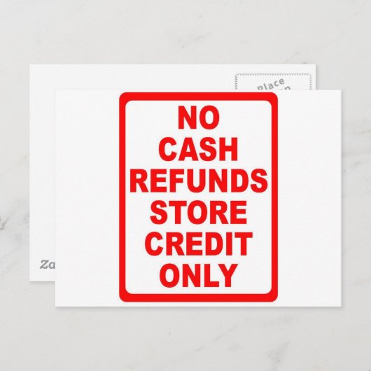 現金の払い戻しの店の信用印無し ポストカード (正面/裏面)