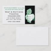 現金の金融取引カードを持つ手 名刺 (正面/裏面)