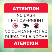 現金の離れ外泊ドアの窓のサイン。ラウンド ウィンドウサイン (シート3)