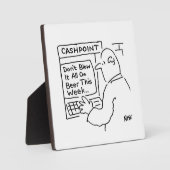 現金を引き出す男。おもしろい フォトプラーク (正面)