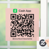 現金アプリQRコード支払いスキャンを支払う赤面ピンク ウィンドウサイン (ホーム)