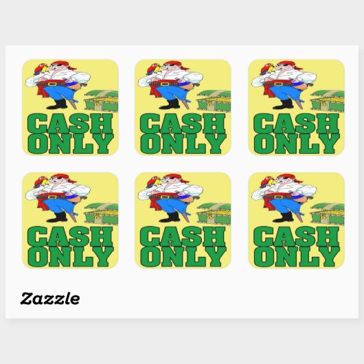 現金専用海賊標識 スクエアシール (シート)