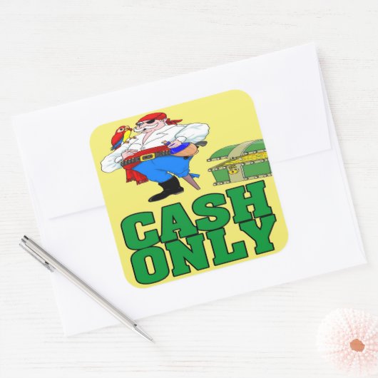 現金専用海賊標識 スクエアシール (封筒)