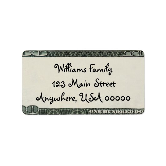 現金差出人住所 ラベル (正面)