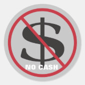 現金記号イベントまたは事業なし ラウンドシール (正面)