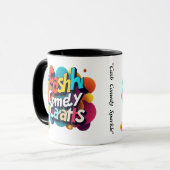 「現金、コメディ、スパークル」 マグカップ (正面左)