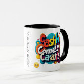 「現金、コメディ、スパークル」 マグカップ (正面右)