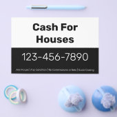 現金for住宅用白黒電話番号あなたのテキスト チラシ (シングル)