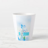 現頭が切れる在 カフェラテマグ (正面)